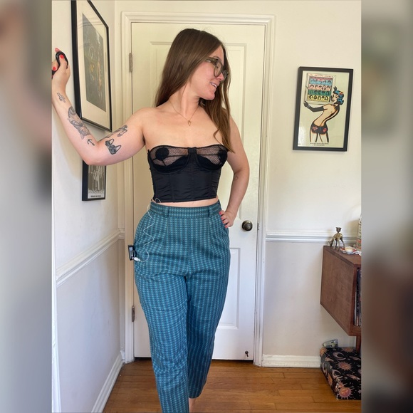 Vintage Other - 50s Vintage Strapless Bullet Bra Bustier with Circle Stitched Sheer Cups